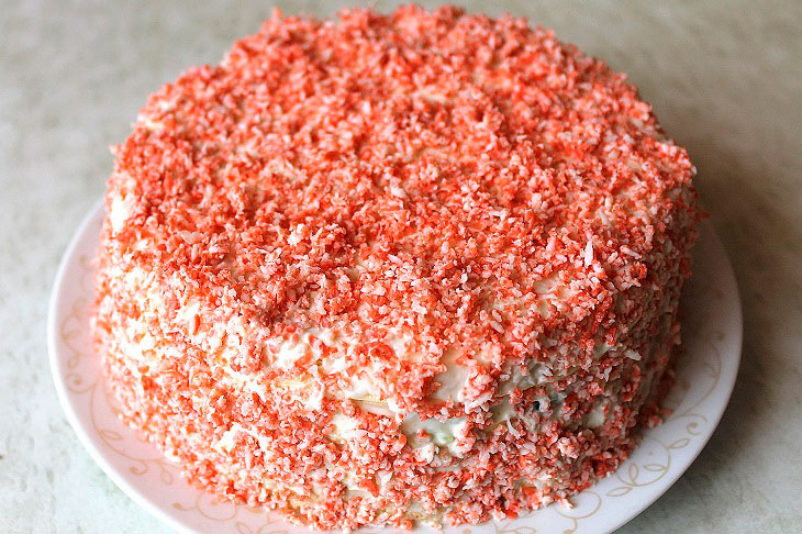 Закусочний млинцевий торт «Крабовий острів» - красивий, ніжний і соковитий