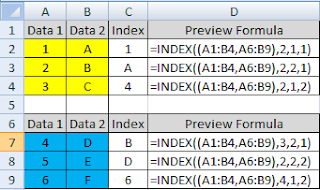 cara menggunakan fungsi index di excel